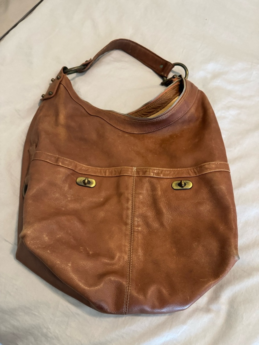 Argentinian Designer Brown Leather Shoulder Bag